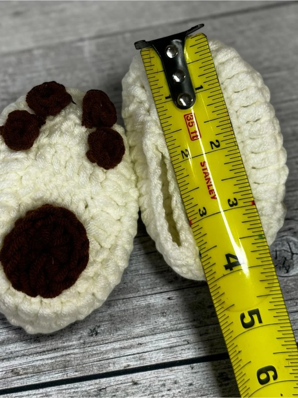 Handmade Crochet Newborn Puppy Dog Hat Booties Set Photo Prop Baby Costume